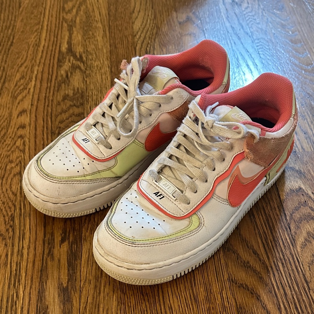 Nike Air Force 1 - White and Coral Accents
